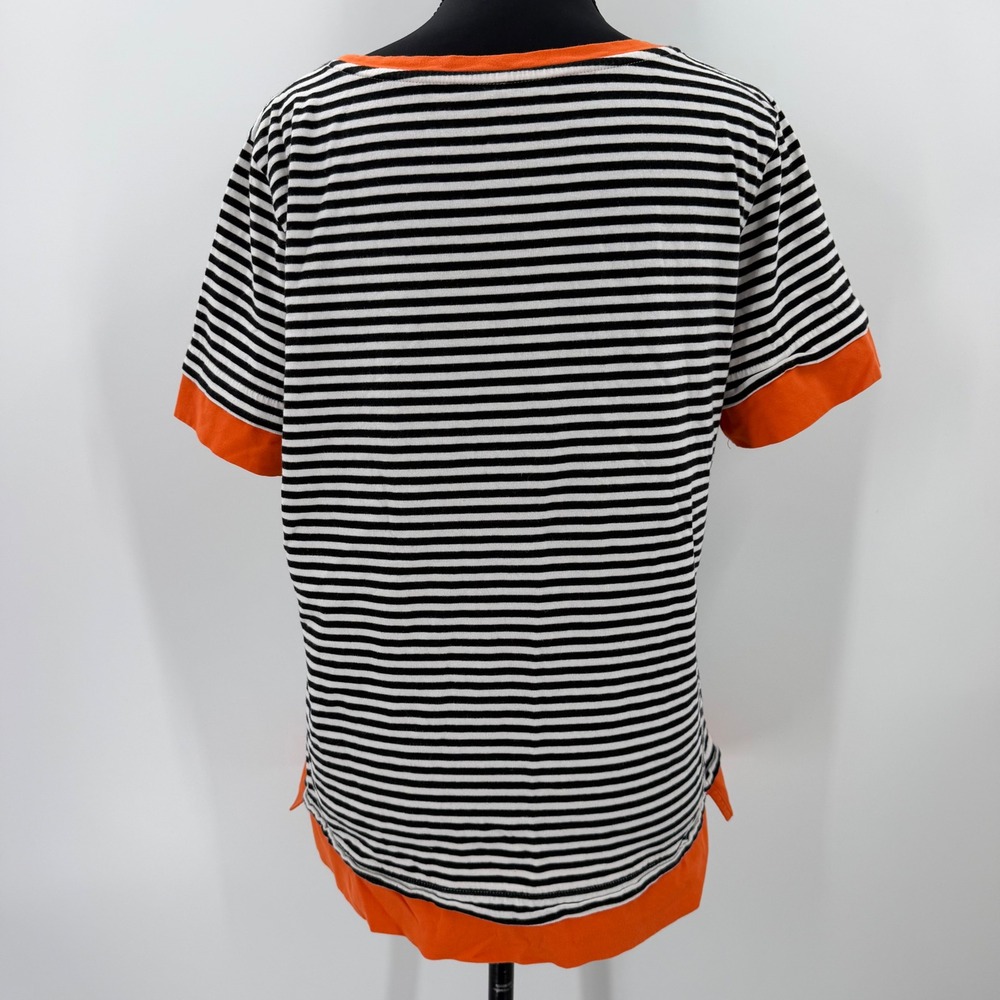Oklahoma State Cowboys Pistol Pete Striped T-Shirt Women's Small Orange Black - Picture 6 of 10